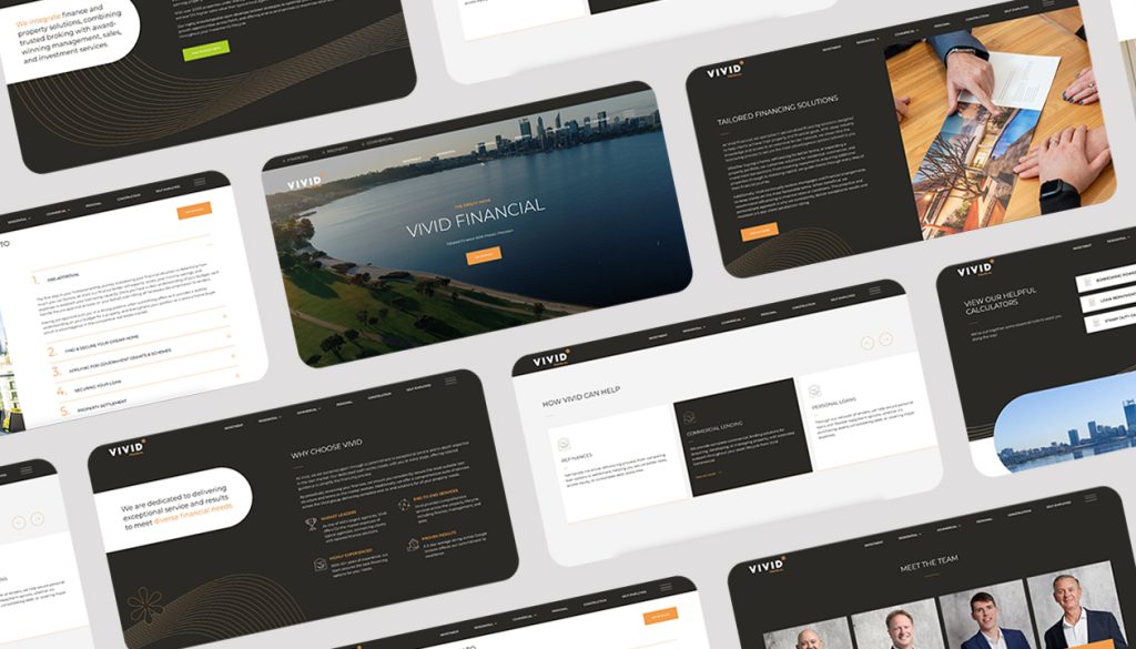 Vivid financial website layouts