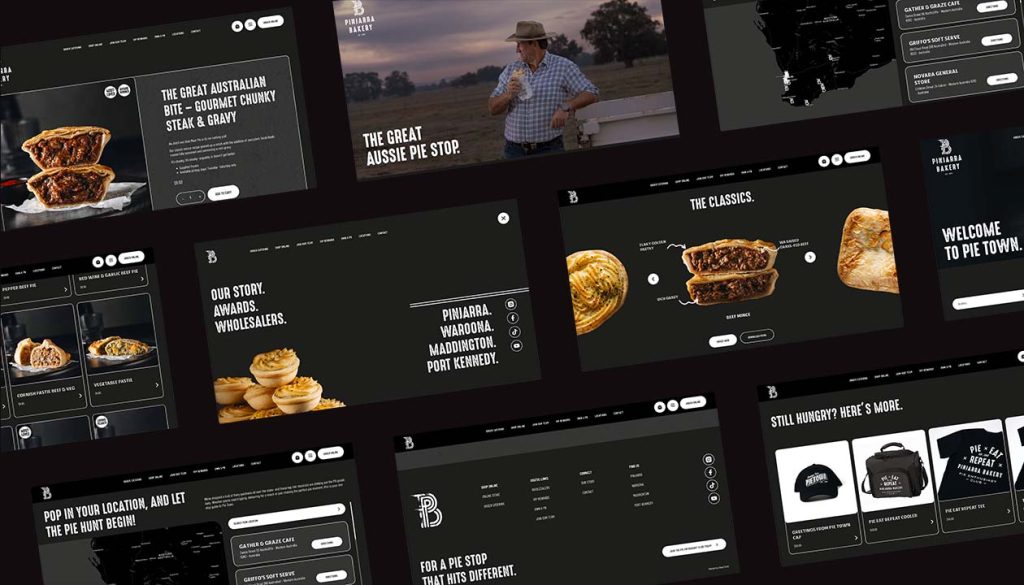 Pinjarra Bakery website design layouts