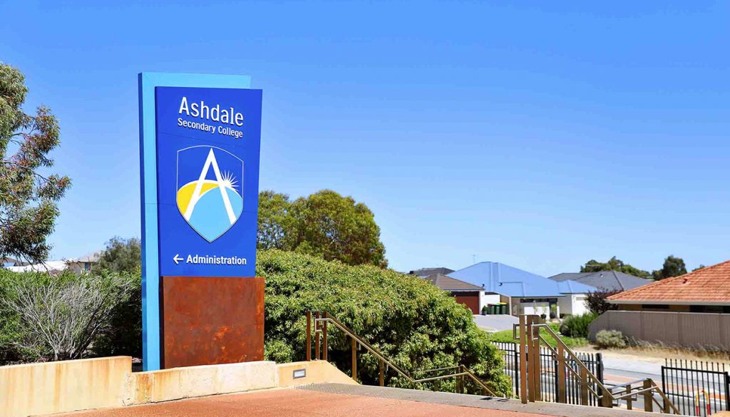 Entrance sign for Ashdale Secondary College