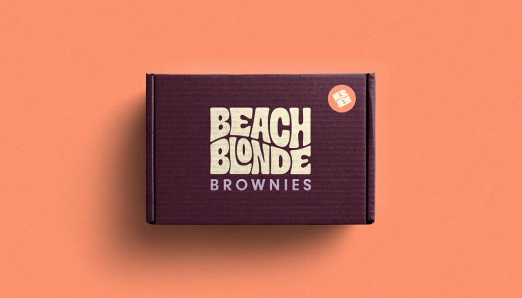 Beach Blonde Brownies branded packaging box