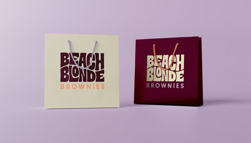 Beach Blonde Brownies branded shopping bags