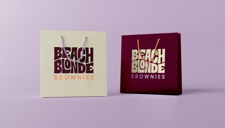 Beach Blonde Brownies branded shopping bags