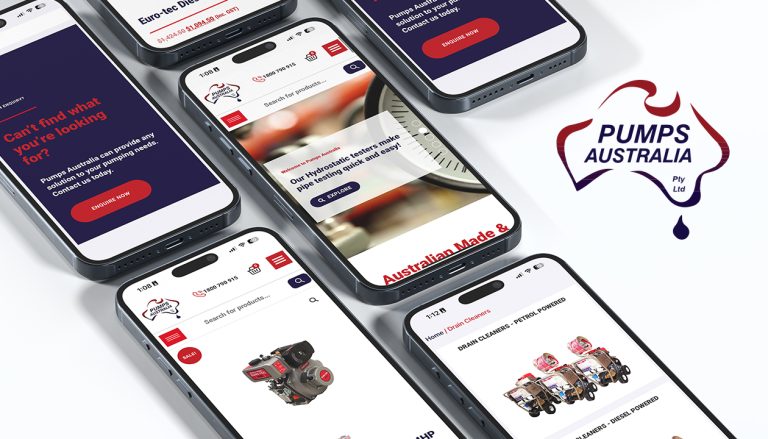 Pumps Australia website on smartphones