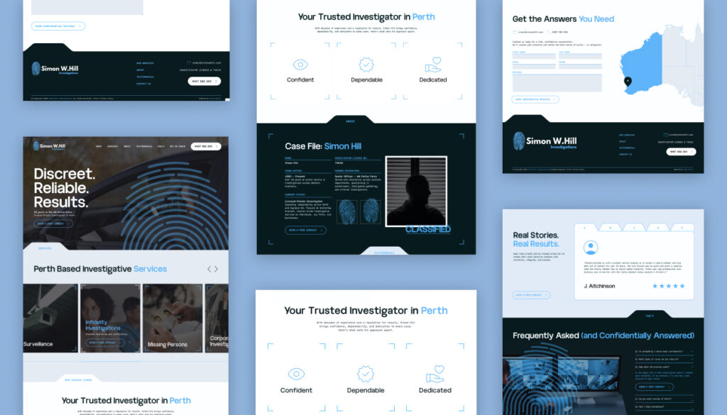 Simon Hill investigation website sections
