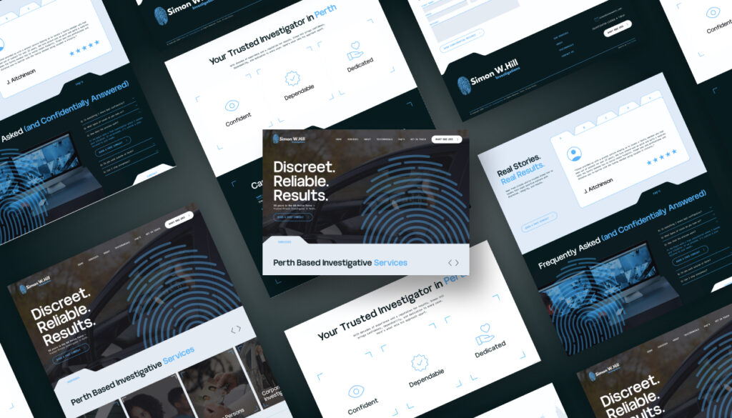 Simon Hill website design collage