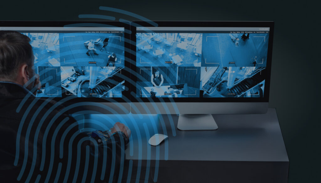 Surveillance monitoring multiple security screens